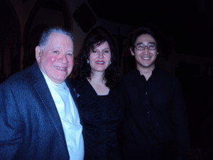 Reviewer Nino Pantano with Maestro Ida Angland & violinist Xiao Wang Photo by Judy Pantano