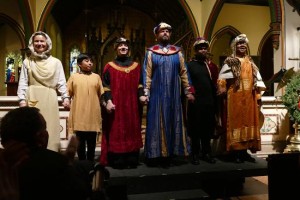 Brittany Fowler (Mother) Carlos Tapia (Amahl) Jake Ingbar (King Melchior) Daniel Neer (King Kaspar) Alexis Cordero (The Page) & Charles Samuel Brown (King Balthazar) Photo by Marcello Pantano