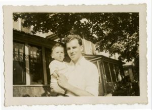 Elliott Gould being held by his father. Photo courtesy of Elliott Gould