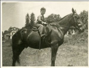 Elliott Gould on horse in mid-1940s. Photo courtesy of Elliott Gould